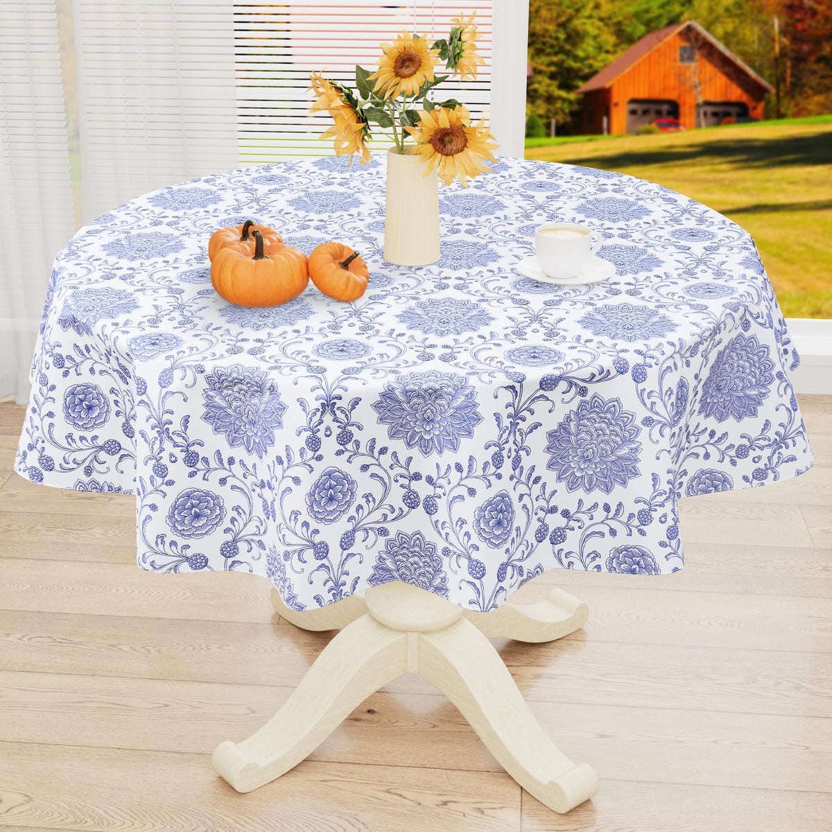 misaya Rectangle Waterproof Vinyl Table Cloth, Plastic Tablecloth with Flannel Backing, Wipeable Table Cover for Dinner, Picnic, Indoor and Outdoor (Weave Patternd, 52" x 70")