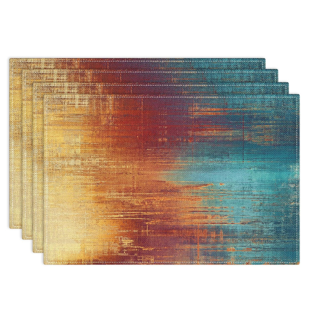Emvency Farmhouse Placemats Set of 4, 12x18 Inch, Modern Abstract