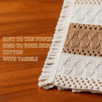 6 Pcs 11.8" x 19" Boho Placemats with Macrame Rustic Farmhouse Table Decor