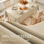 SASTYBALE Farmhouse Tablecloth Rectangle, Beige, 52" x 70", 2Pcs