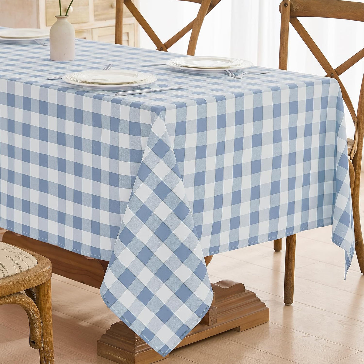 2 Pack Gingham Tablecloth Rectangle Checkered Tablecloth Washable