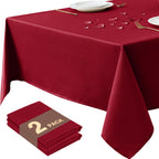 Fall Tablecloths Rectangular 6ft, Slub Texture, Waterproof, 2-Pack