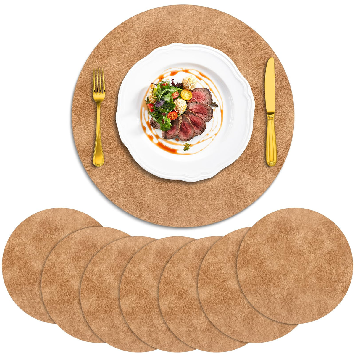 ADRIMER Placemats, Heat Resistant Oval Place Mats Set of 4 Easy to Clean