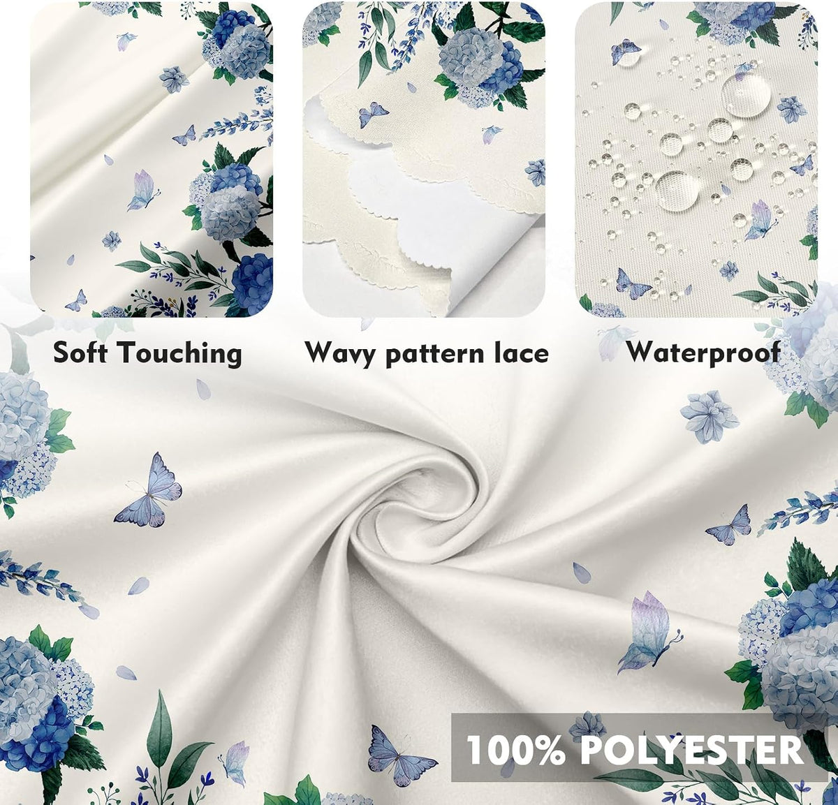 Eikione 60Inch Round Tablecloth Waterproof Stain Wrinkle Free Table Cover