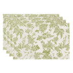 QIYI Boho Table Placemats Set of 4, 12"x18" Linen Place Mats, Wildflowers