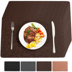Black Halloween Vinyl Placemats Set of 6 Waterproof Table Mats