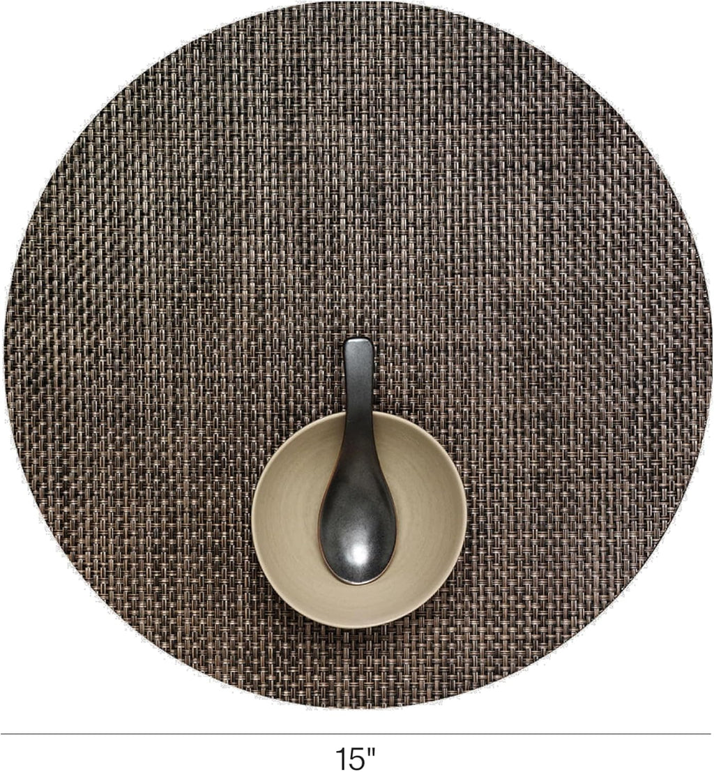 Chilewich Basketweave Placemats, Woven Round Placemats Set of 4