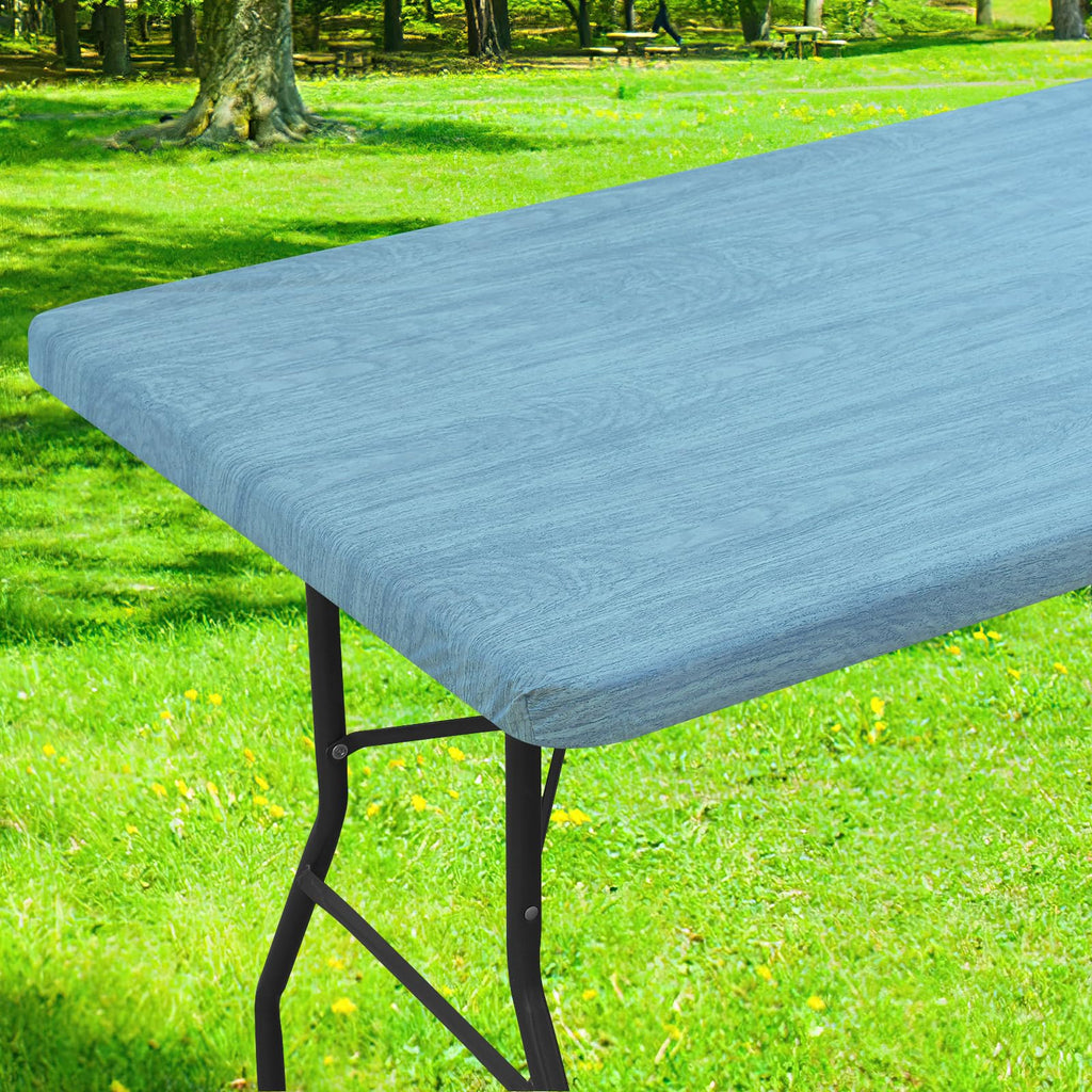 Smiry Rectangle Table Cloth, Waterproof Plastic Table Cover for 5FT Tables