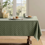 MIULEE Olive Green Rectangle Cross-Star Textured Table Cloth 52x70 Inch