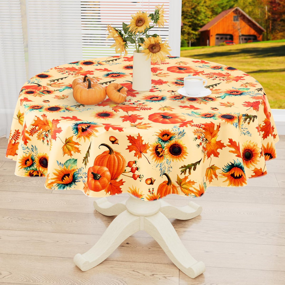 misaya Rectangle Waterproof Vinyl Table Cloth, Plastic Tablecloth with Flannel Backing, Wipeable Table Cover for Dinner, Picnic, Indoor and Outdoor (Weave Patternd, 52" x 70")