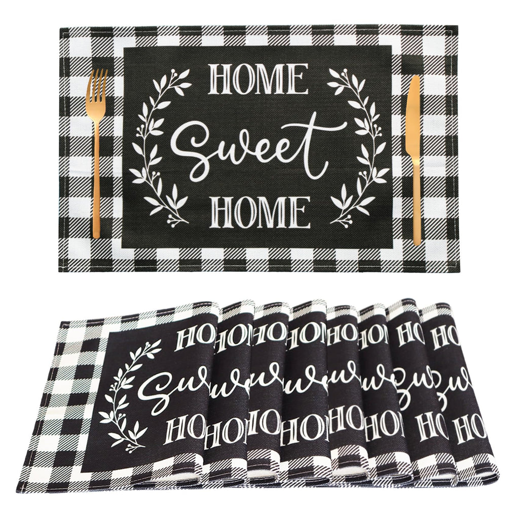 Farmhouse Teal Placemats Set of 4 Thankful Blessed Table Mats