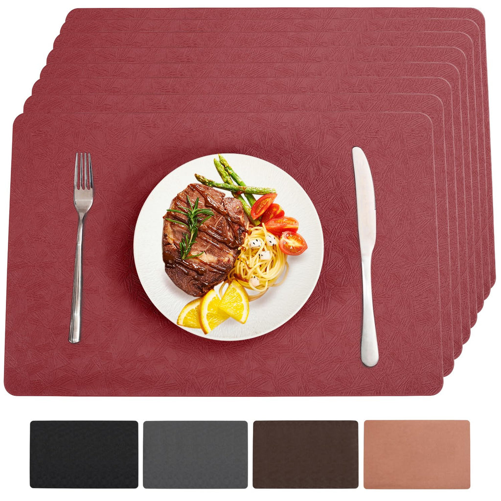 Black Halloween Vinyl Placemats Set of 6 Waterproof Table Mats