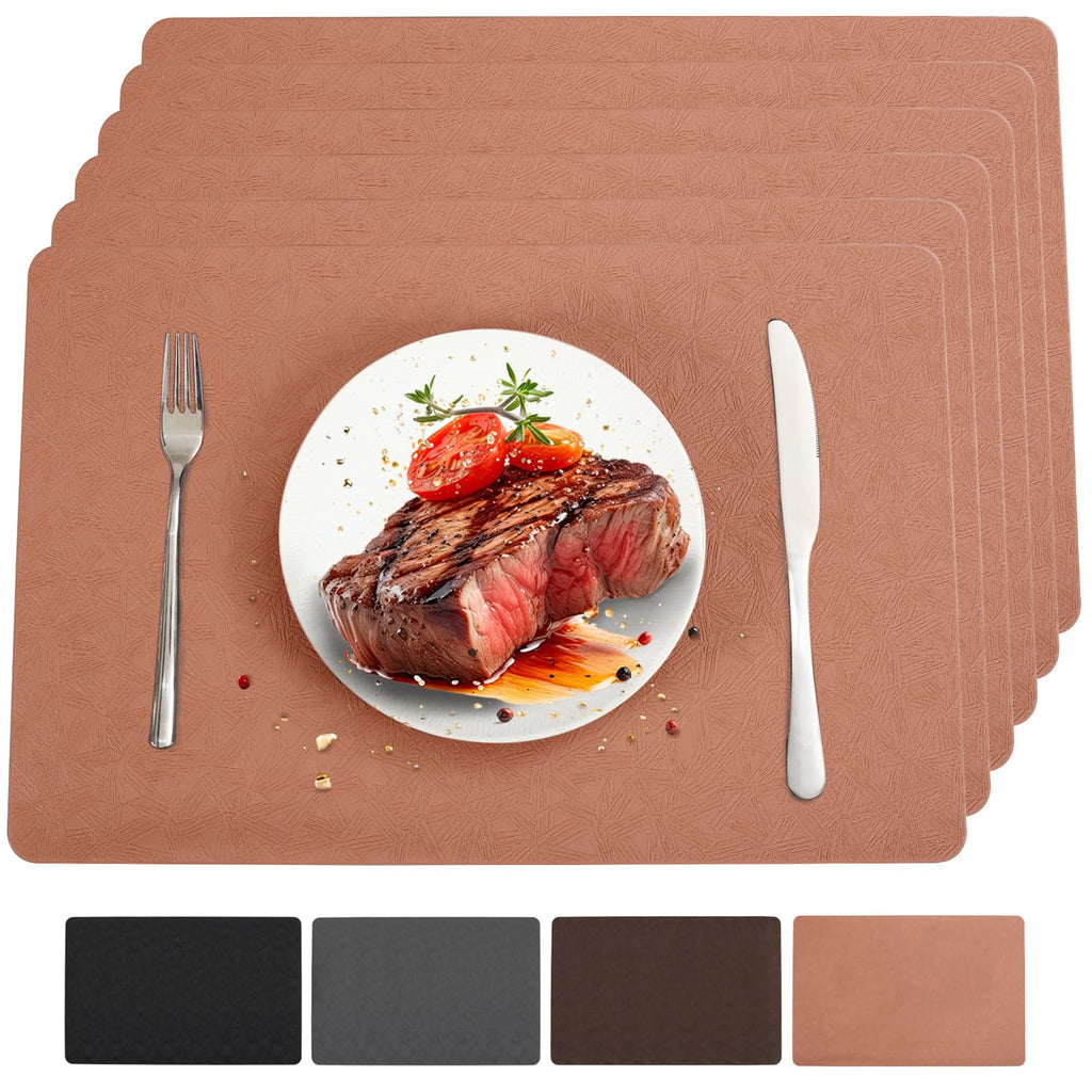 Black Halloween Vinyl Placemats Set of 6 Waterproof Table Mats