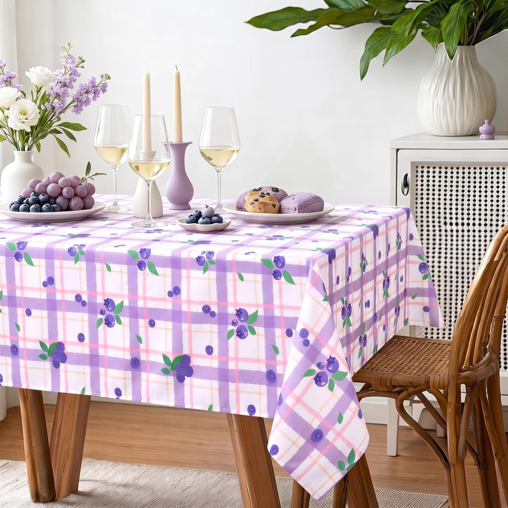 DWCN Green Gingham Table Cloth 60×84 Inch Rectangle with Watermelon Print