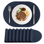 homing Heat Resistant Oval Placemats Set of 6, Light Grey