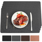Black Halloween Vinyl Placemats Set of 6 Waterproof Table Mats