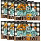 Niviy Placemats, Placemats Set of 4 Washable Place Mats, Green 12" x 18"
