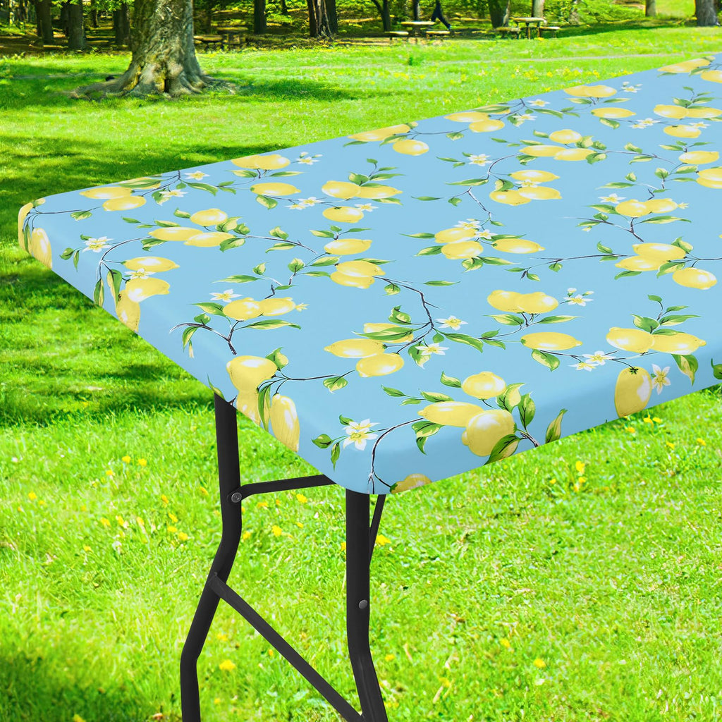 Smiry Rectangle Table Cloth, Waterproof Plastic Table Cover for 5FT Tables