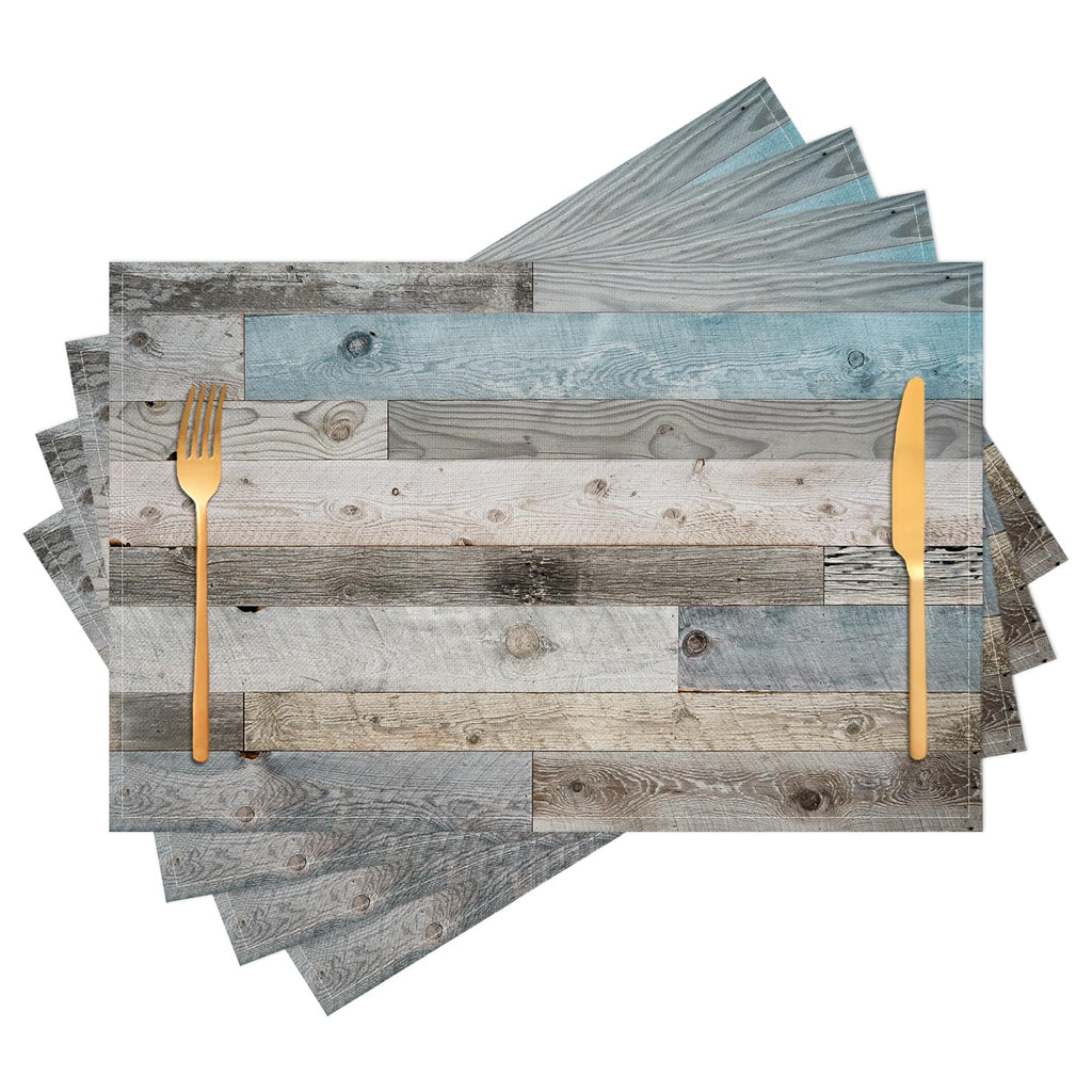 Farmhouse Teal Placemats Set of 4 Thankful Blessed Table Mats