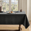 MIULEE Olive Green Rectangle Cross-Star Textured Table Cloth 52x70 Inch