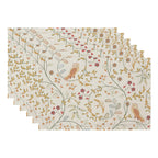 QIYI Boho Table Placemats Set of 4, 12"x18" Linen Place Mats, Wildflowers