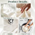 4 Pack Ivory Satin Tablecloth 58 x 102 Inch Overlay Seamless Design