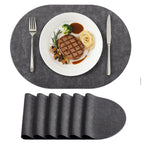 homing Heat Resistant Oval Placemats Set of 6, Light Grey