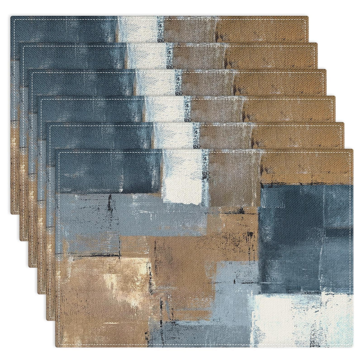 Emvency Farmhouse Placemats Set of 4, 12x18 Inch, Modern Abstract