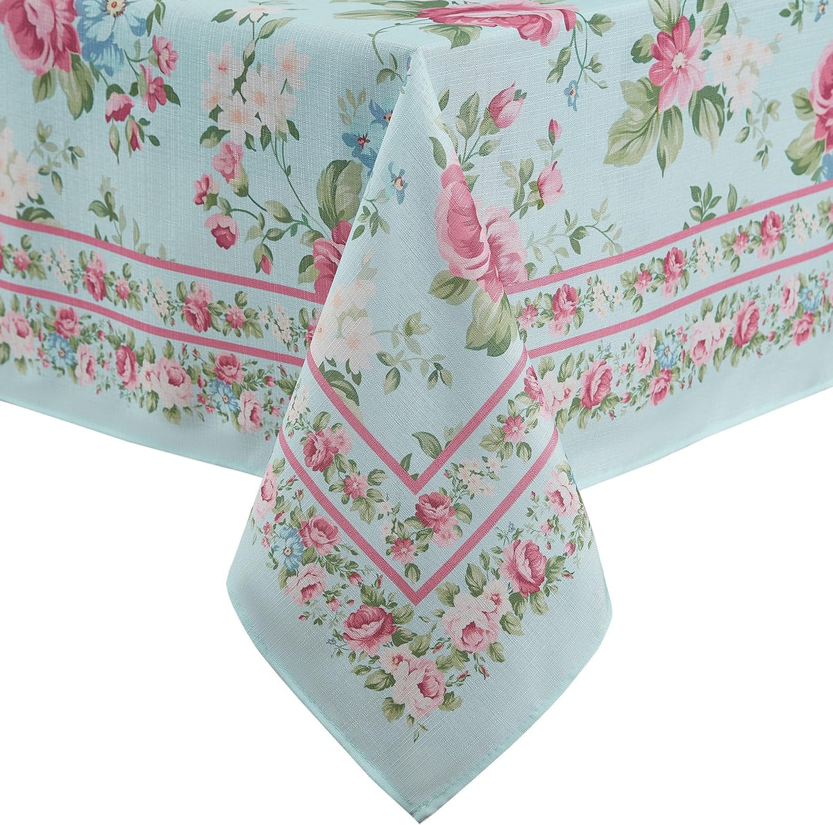 Threadmade Vintage Floral Garden Tablecloth, Multicolor - 60" W x 120" L