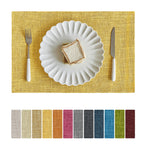 Softalker Faux Linen Cloth Placemats Set of 4-12 x 18 Inch, Light Grey