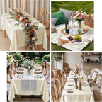 4 Pack Ivory Satin Tablecloth 58 x 102 Inch Overlay Seamless Design