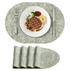 homing Heat Resistant Oval Placemats Set of 6, Light Grey