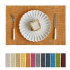Softalker Faux Linen Cloth Placemats Set of 4-12 x 18 Inch, Light Grey