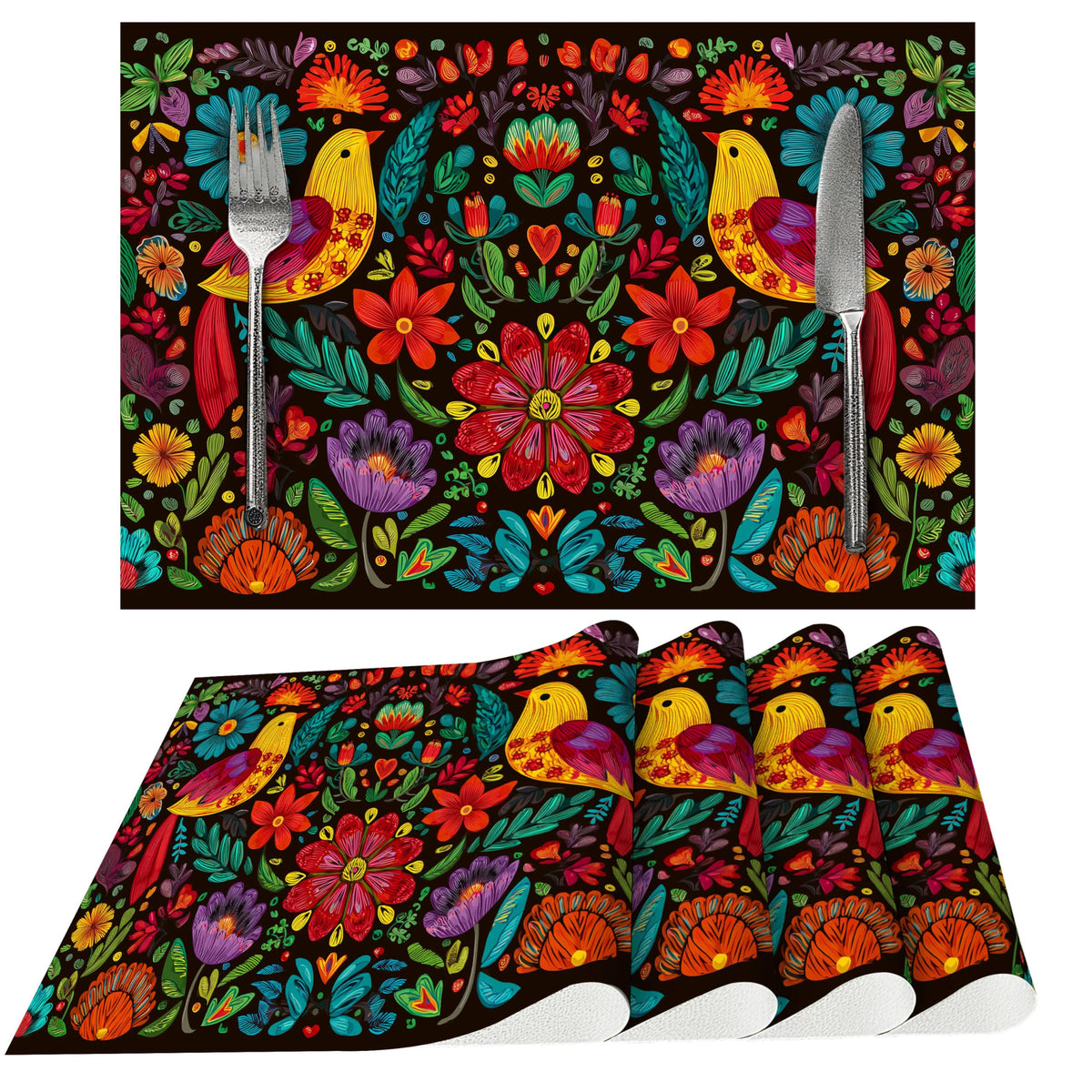 Fruits Placemats Set of 4 Washable Table Place Mats for Dining Kitchen Party Decor