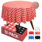 Utopia Kitchen Plastic Table Cloth Disposable [White, 12 Pack]