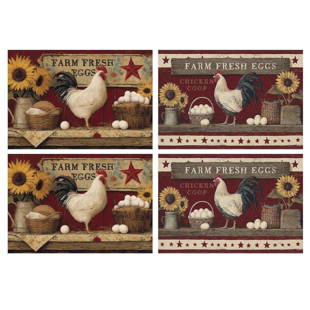 Fruits Placemats Set of 4 Washable Table Place Mats for Dining Kitchen Party Decor