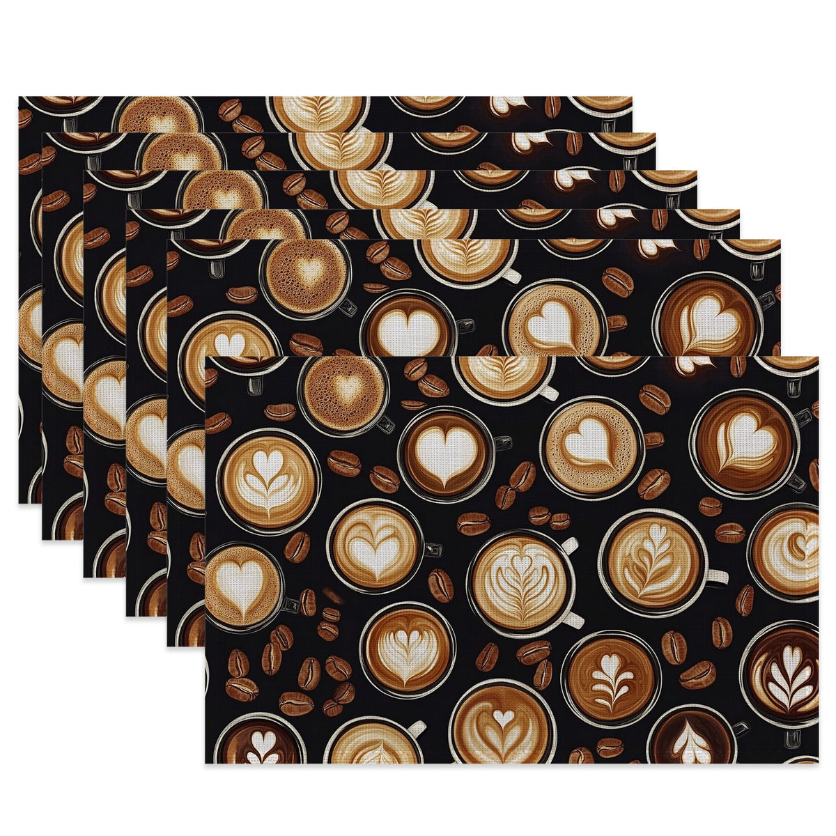 Cute Highland Cow Table Placemats Set of 6,Non-Slip Rustic Sunflower Butterfly Fabric Placemats for Dining Room Kitchen Party Holiday, Indoor Cloth Table Mats for Home Decor 11.8x17.7 Inch