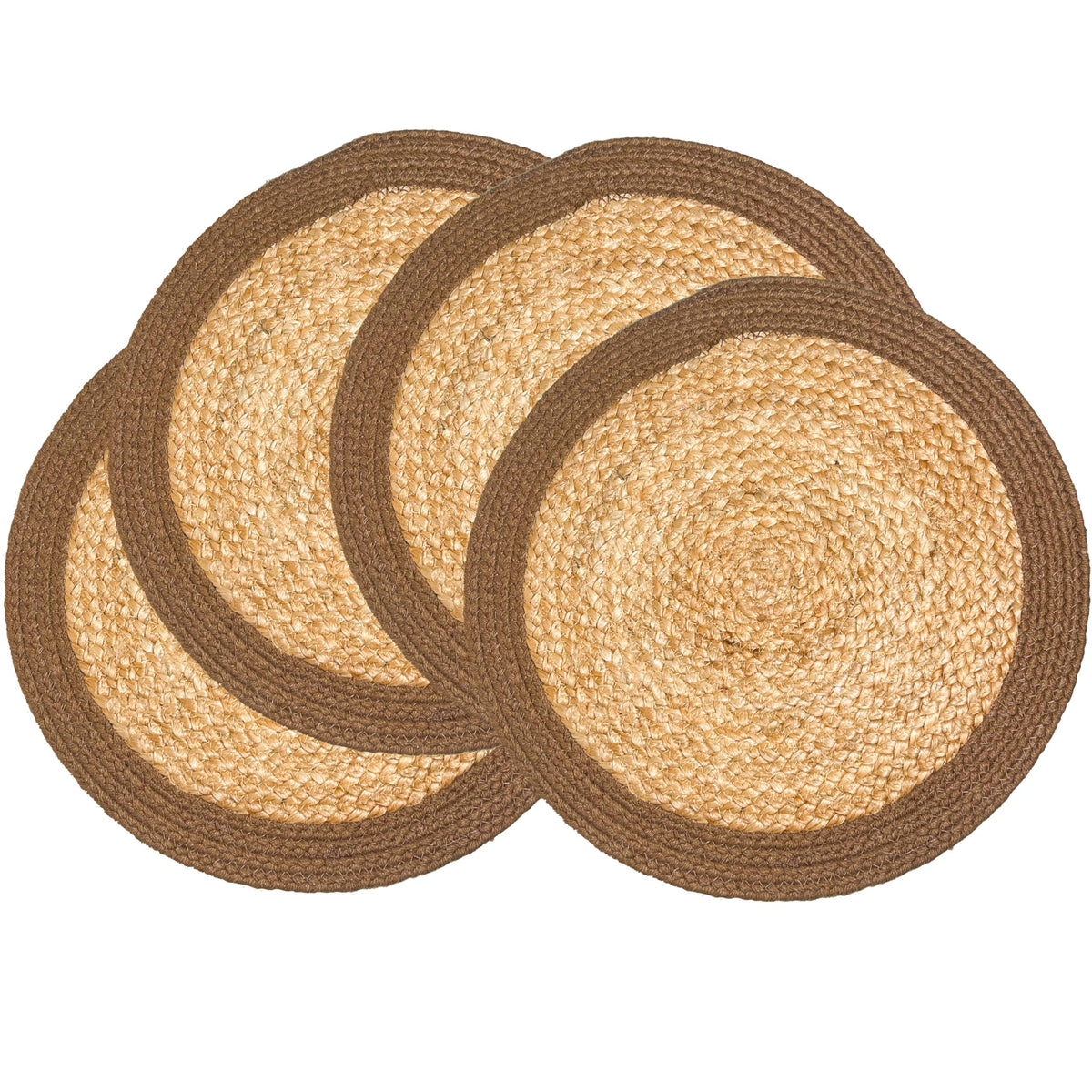 Chardin Home Set of 4 Jute Braided Oval Placemats – 13x19 Inch Rustic Natural Jute Table Mats | Handwoven Boho Farmhouse Style | Eco-Friendly Artisan Dining Decor