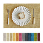Softalker Faux Linen Cloth Placemats Set of 4-12 x 18 Inch, Light Grey