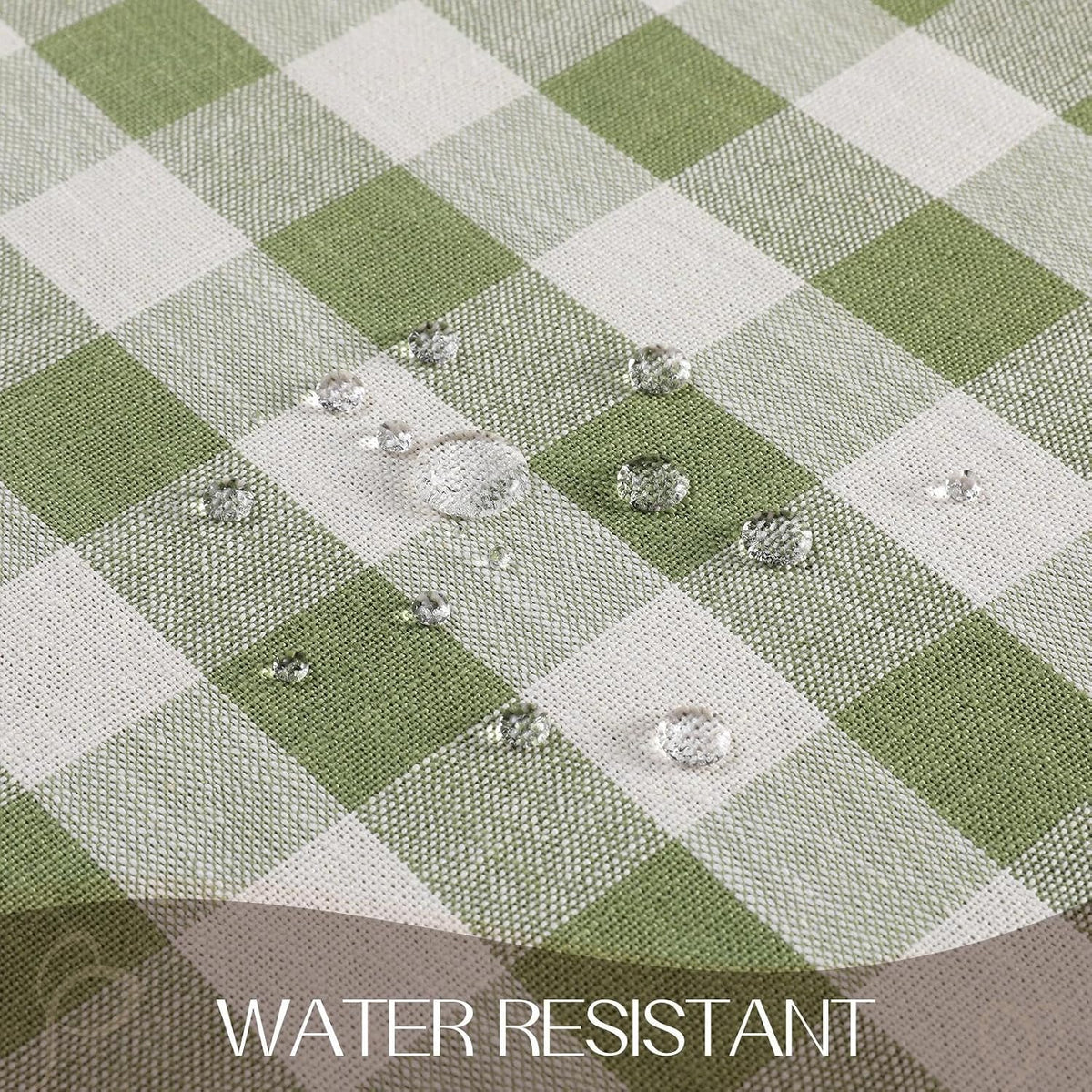 Romanstile Gingham Tassel Tablecloth Rectangle - 55 x 70 Inch, Sage Green