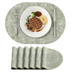 homing Heat Resistant Oval Placemats Set of 6, Light Grey