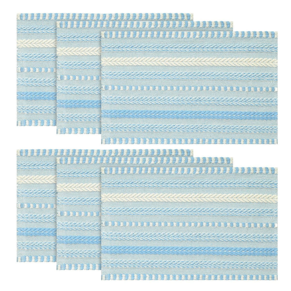 Artoid Mode Light Coffee Woven Braided Stripe Placemats Set of 4-12x18 Inch