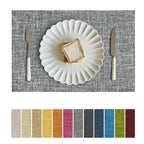 Softalker Faux Linen Cloth Placemats Set of 4-12 x 18 Inch, Light Grey