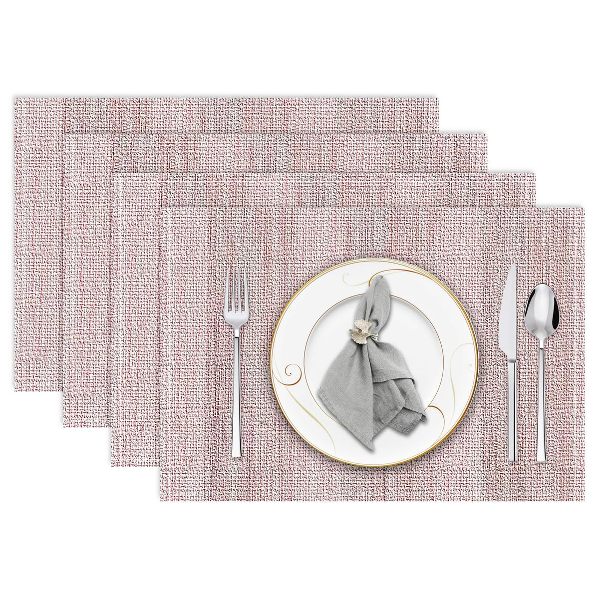 Niviy Placemats, Placemats Set of 4 Washable Place Mats, Green 12" x 18"