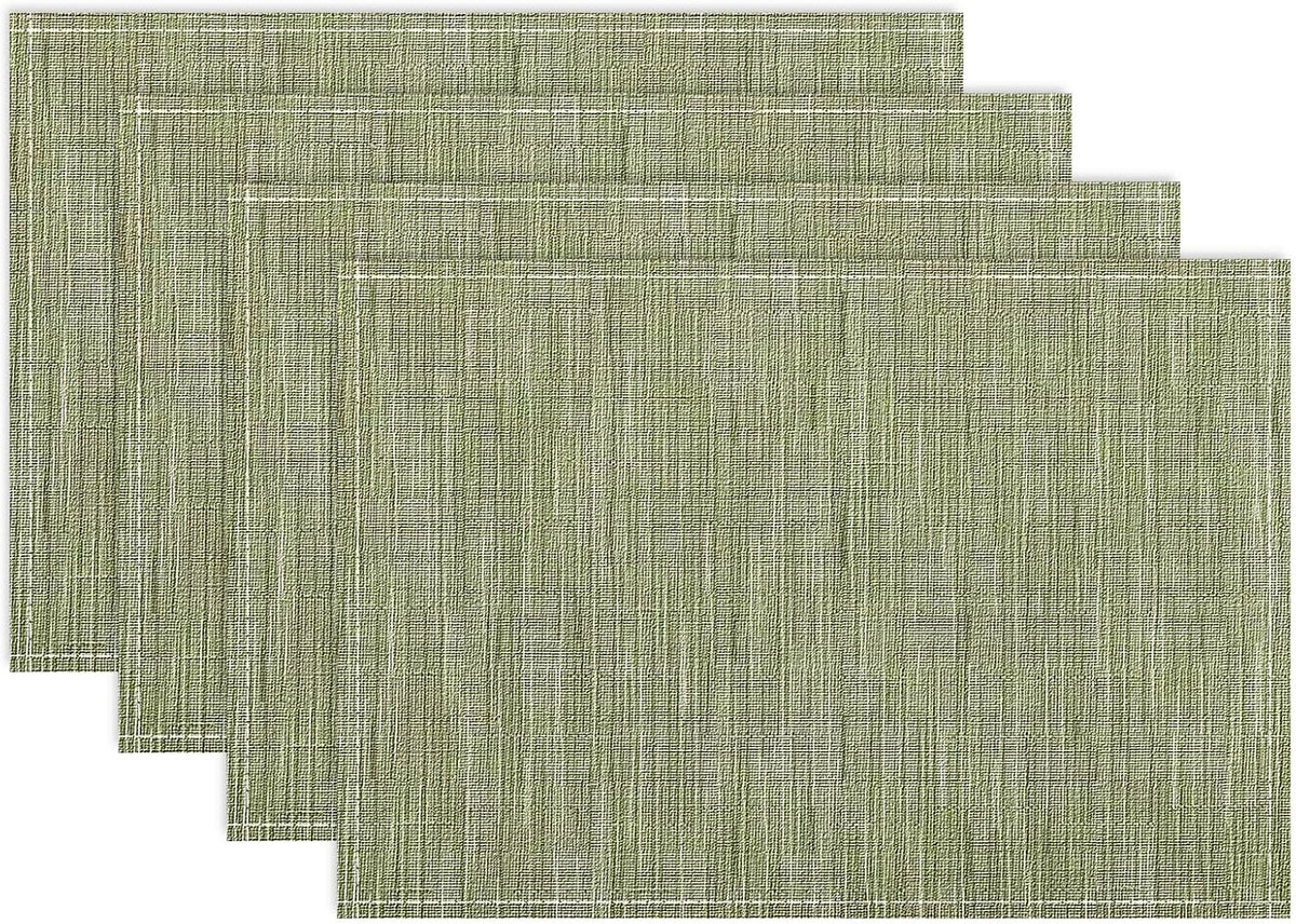 Niviy Placemats, Placemats Set of 4 Washable Place Mats, Green 12" x 18"