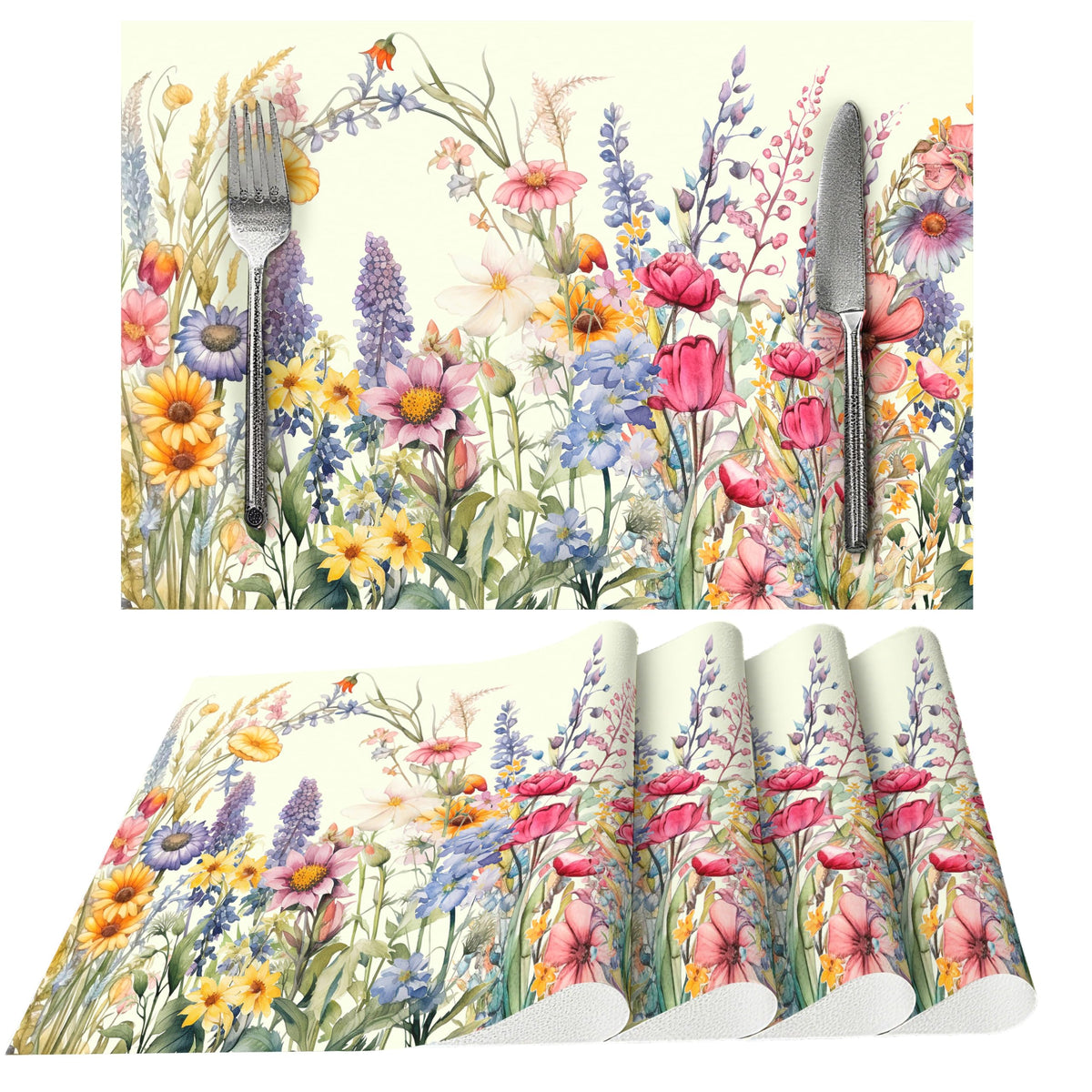 Fruits Placemats Set of 4 Washable Table Place Mats for Dining Kitchen Party Decor