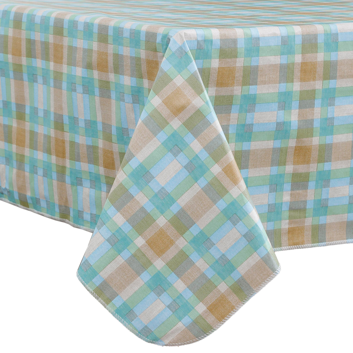 Heavy Duty Vinyl Tablecloth with Flannel Backing Waterproof Oil-Proof Plastic Table Cloth Stain-Resistant Wipeable Rectangle or Square Table Cover for Indoor and Outdoor (Color Checkered,54x54 Inch)