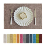 Softalker Faux Linen Cloth Placemats Set of 4-12 x 18 Inch, Light Grey