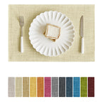 Softalker Faux Linen Cloth Placemats Set of 4-12 x 18 Inch, Light Grey