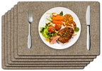 DOLOPL Placemats Set of 6, Reversible Faux Leather Place Mats, Navy Blue